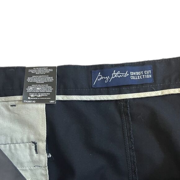 Wrangler George Strait Black Flat Front Pants. Brushed Twill Easy Care Fabric. S - Picture 5 of 9